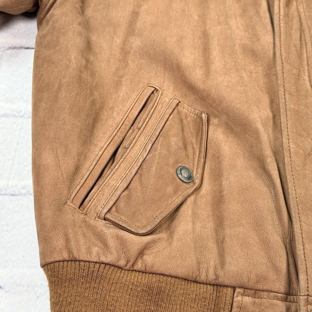 Wilsons‎ Adventure Bound Originals Brown Soft Leather Bomber Jacket Men's XL - Picture 14 of 16